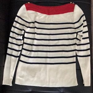 Striped boat neck sweater